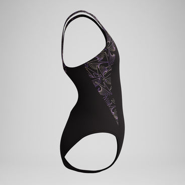 Girls Hyperboom Splice Muscleback Swimsuit Black/Peach