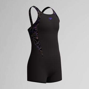 Girls Hyperboom Splice Legsuit Black/Peach