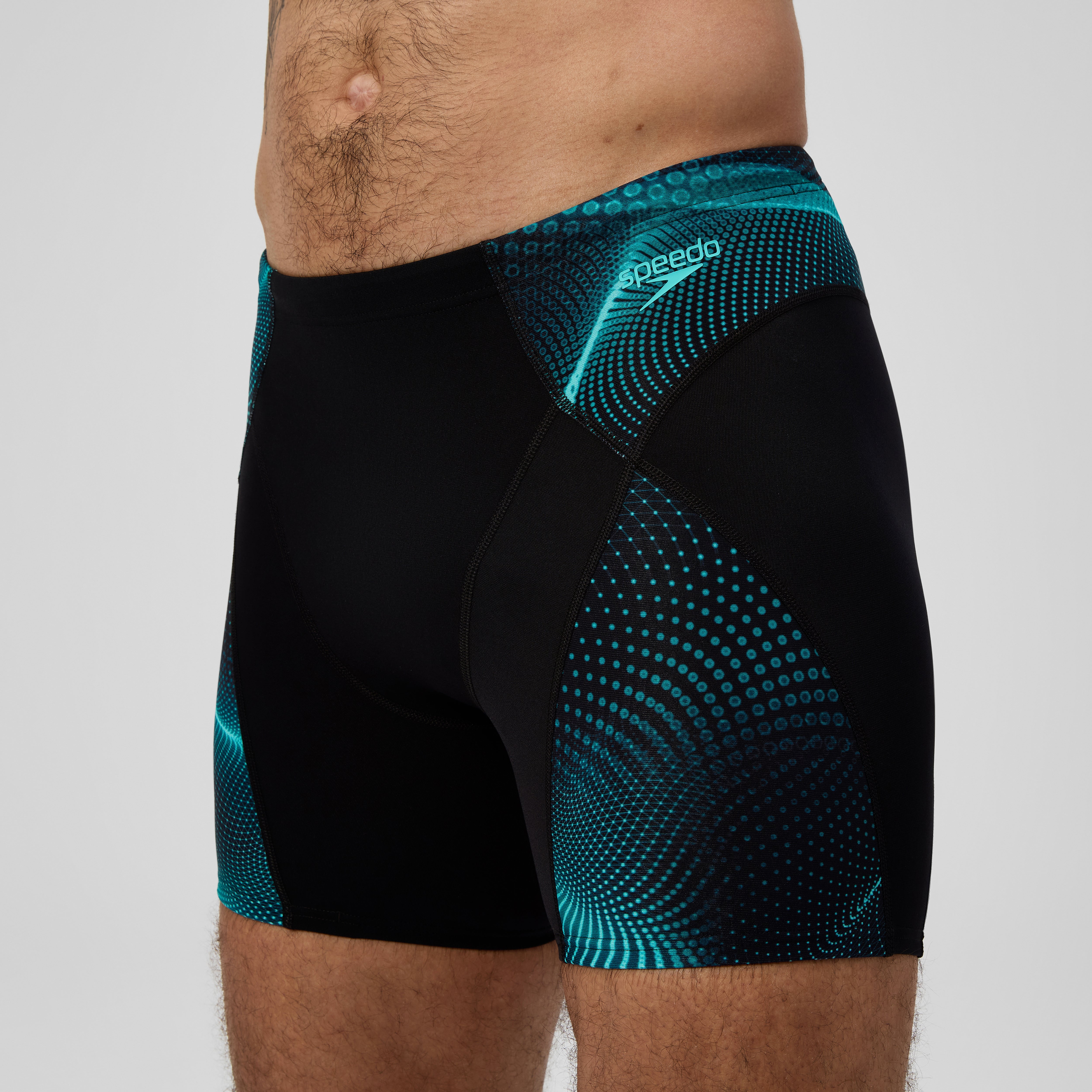 Men's Endurance+ MAX Compression Mid Jammer Black/Turquoise | Speedo