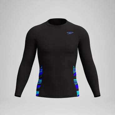 Men's Endurance+ Splice Rash Top Black/Blue