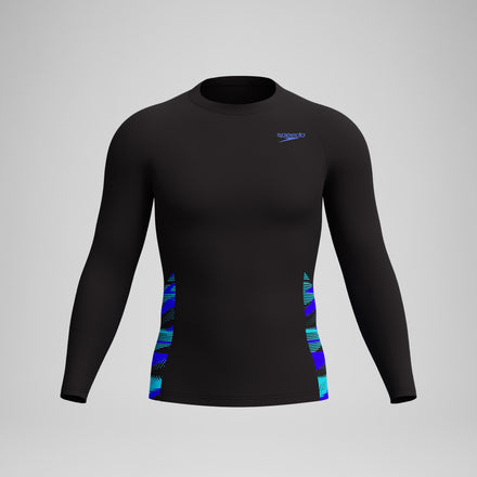 Men's Endurance+ Splice Rash Top Black/Blue
