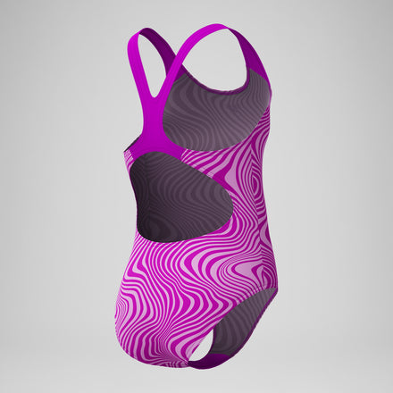 Girls' Digital Printed Splashback Swimsuit Pink