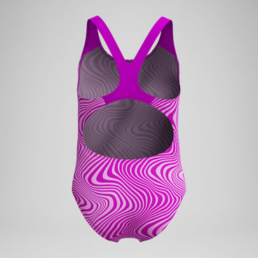 Girls' Digital Printed Splashback Swimsuit Pink