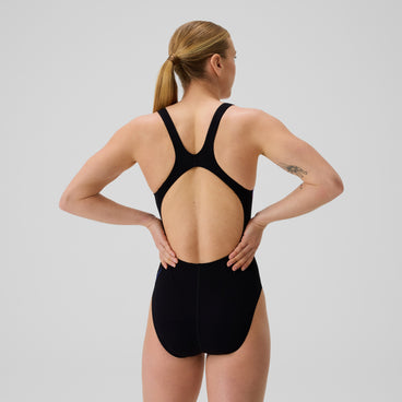 Women's Club Training Printed Recordback Swimsuit Black/Blue