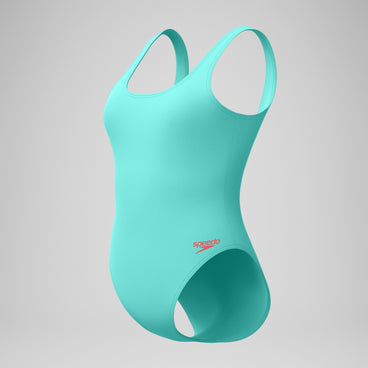 Women's Textured Deep U-Back Swimsuit Turquoise