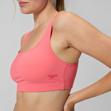 Women's Textured Deep U-Back Bikini Coral