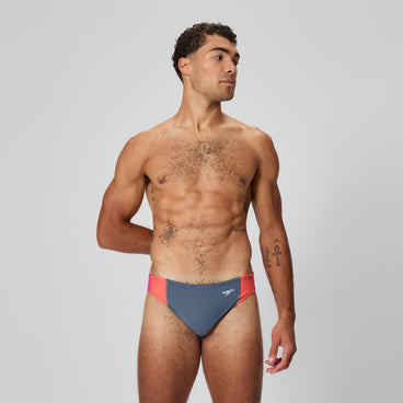 Men's Beachstar Colorblock Brief Gray/Coral