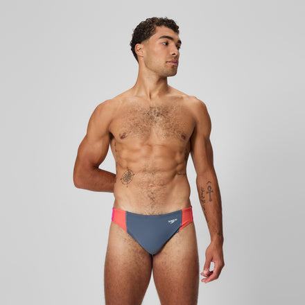 Men's Beachstar Colorblock Brief Gray/Coral