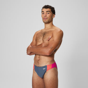 Men's Beachstar Colorblock Brief Gray/Coral