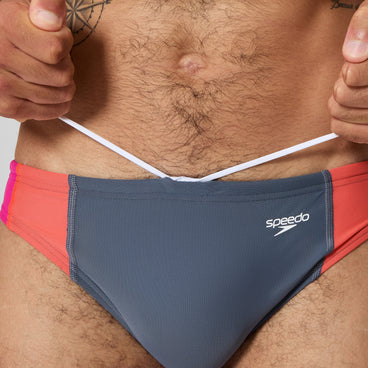 Men's Beachstar Colorblock Brief Gray/Coral
