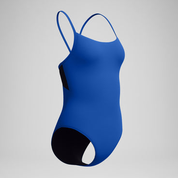 Women's Solid Racerback Swimsuit Navy