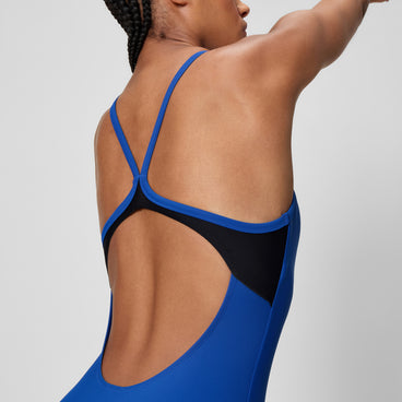 Women's Solid Racerback Swimsuit Navy