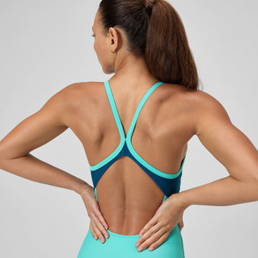 Women's Solid Racerback Swimsuit Turquoise