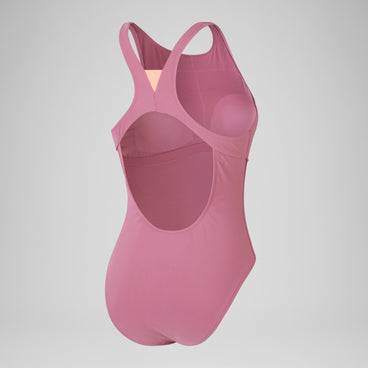Solid High Neck One Piece Pink