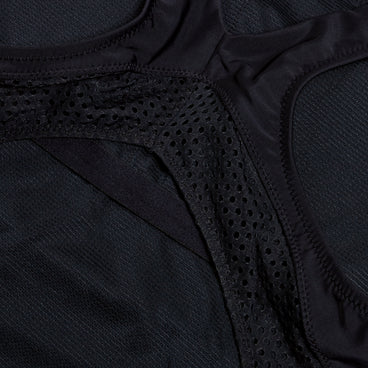 Women's Solid Scoop Mesh One Piece Black