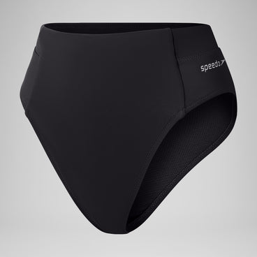 Women's Solid High Waisted Bikini Bottom Dark Grey