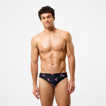 Men's The Speedo Printed Brief Black