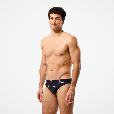 Men's The Speedo Printed Brief Black
