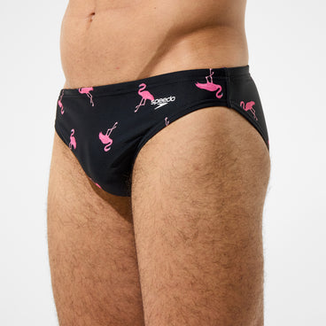 Men's The Speedo Printed Brief Black
