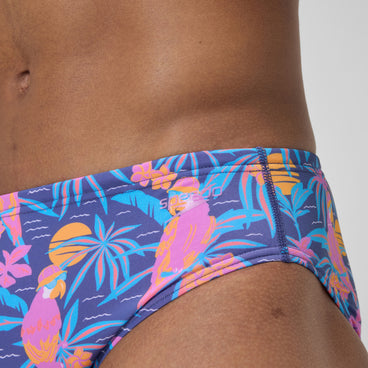 Men's Printed One Brief Blue