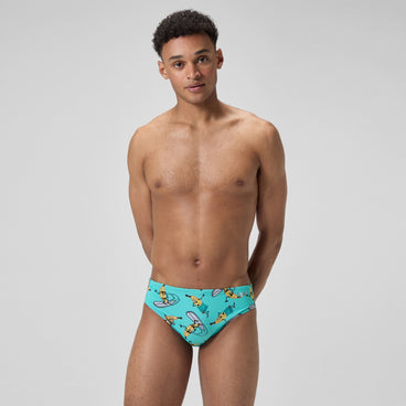 Men's Printed One Brief Green