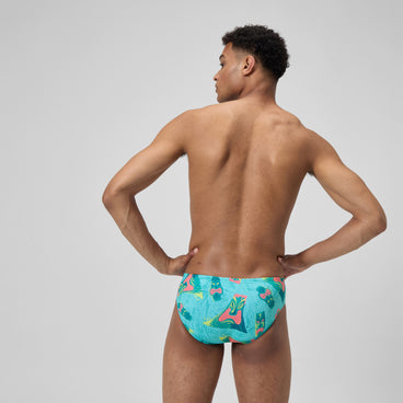 Men's Printed One Brief Green