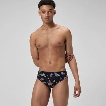 Men's Printed One Brief Black