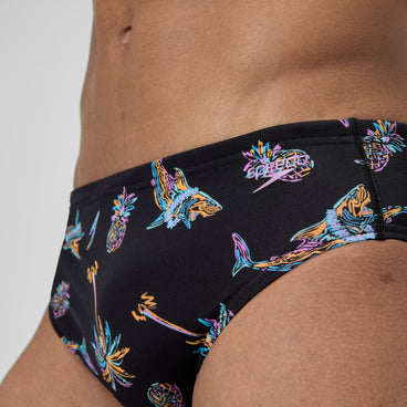 Men's Printed One Brief Black