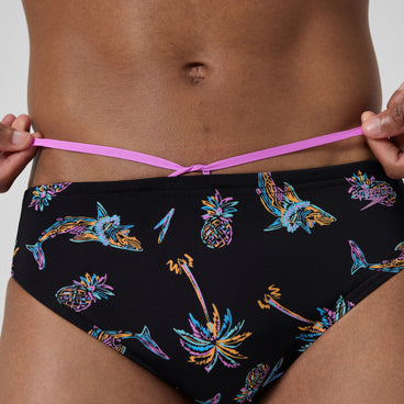 Men's Printed One Brief Black
