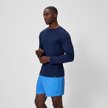 Men's Long Sleeve Graphic Swim Shirt Navy/Red