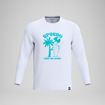 Men's Long Sleeve Graphic Swim Shirt White/Blue