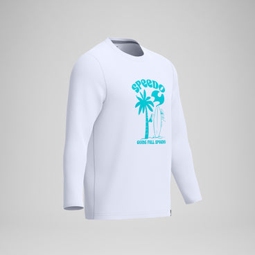 Men's Long Sleeve Graphic Swim Shirt White/Blue