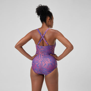 Women's Shaping V Neck Swimsuit Pink/Orange