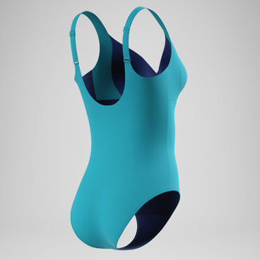 Women's Solid Cross Knot Swimsuit Blue