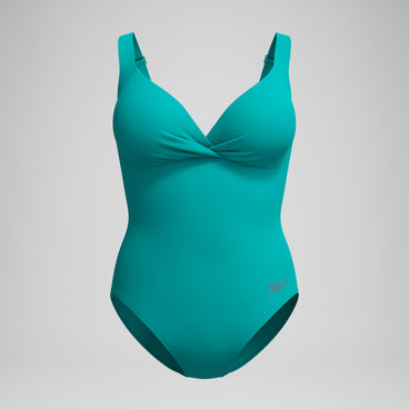 Women's Shaping Cross Knot Swimsuit Turquoise