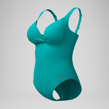 Women's Shaping Cross Knot Swimsuit Turquoise