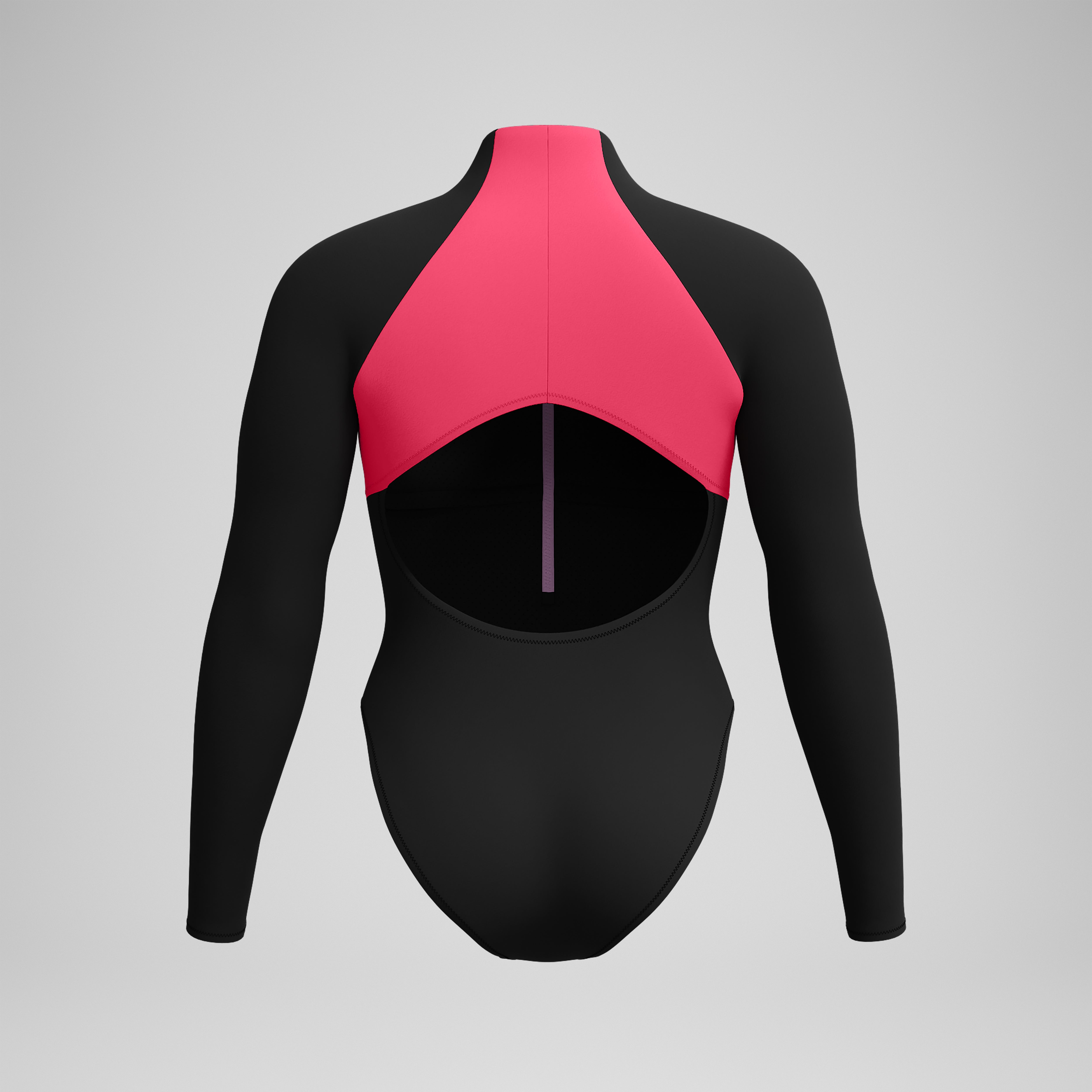 Women's Colorblock Long Sleeve Zip Swimsuit Black/Red | Speedo