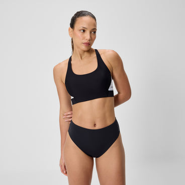 Women's Colourblock Bikini Top Black/White