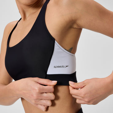 Women's Colourblock Bikini Top Black/White