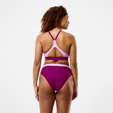 Women's Colorblock Bikini Top Dark Pink