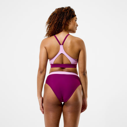Women's Colorblock Bikini Top Dark Pink