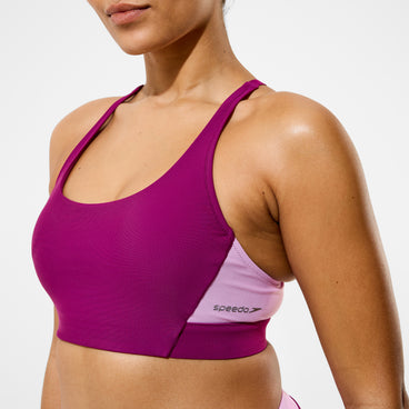 Women's Colorblock Bikini Top Dark Pink
