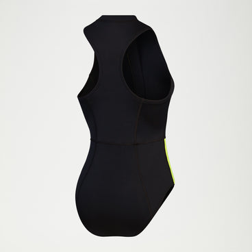 Women's Sleeveless Thermal Swimsuit Black/Yellow