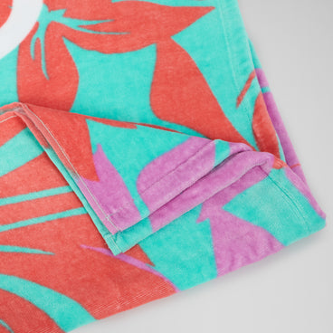 Printed Beach Towel Turquoise/Pink
