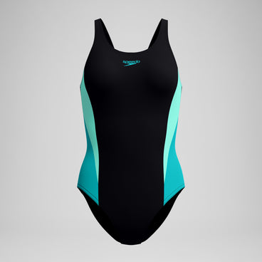 Women's Colorblock Splice 2.0 One Piece Black/Turquoise