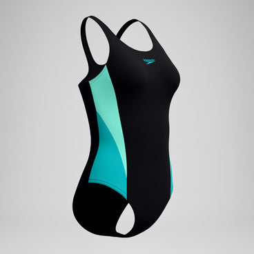 Women's Colorblock Splice 2.0 One Piece Black/Turquoise