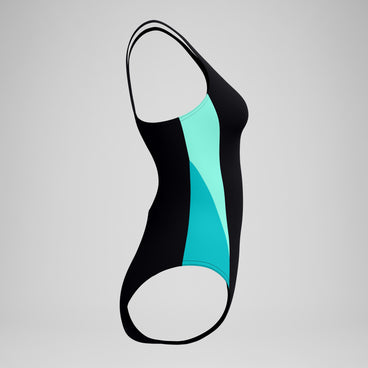 Women's Colorblock Splice 2.0 One Piece Black/Turquoise