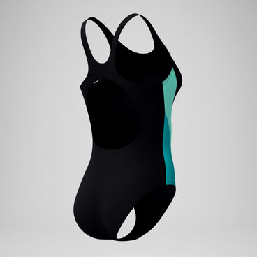 Women's Colorblock Splice 2.0 One Piece Black/Turquoise