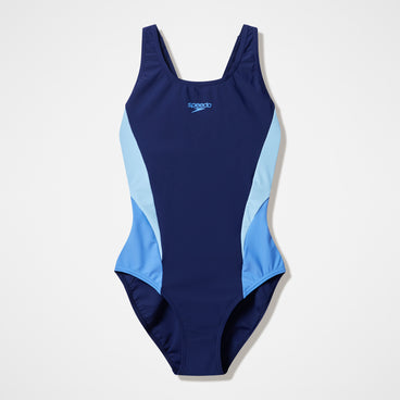 Women's Colourblock Muscleback Swimsuit Navy/Blue