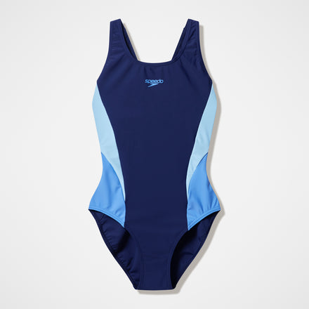 Women's Colourblock Muscleback Swimsuit Navy/Blue